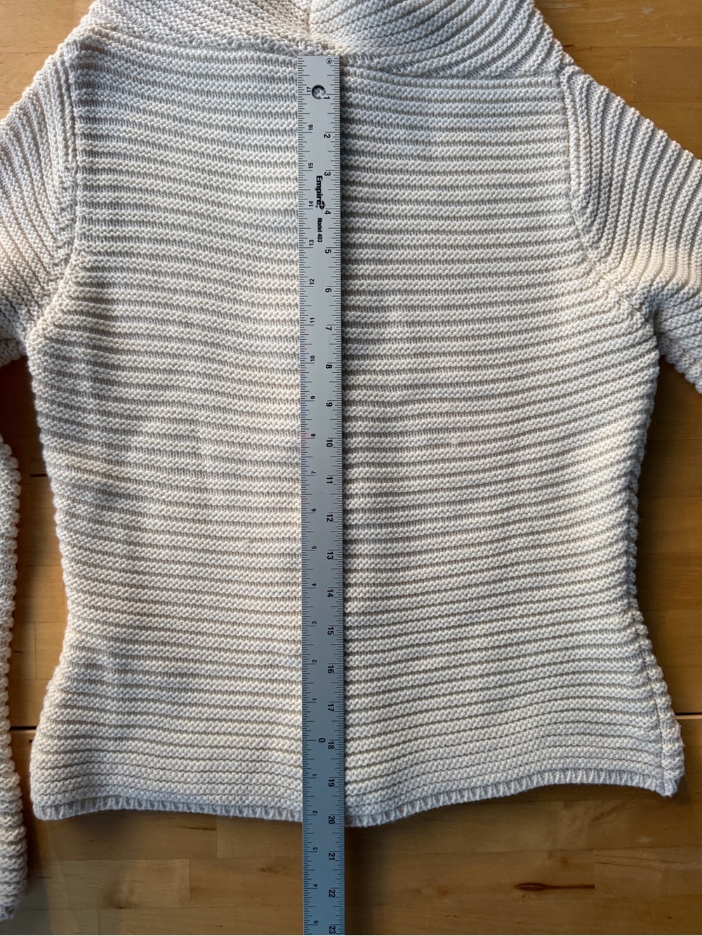 Cream Off-the-Shoulder Ribbed Button-Front Sweater - Picture 8 of 8
